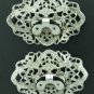 Musi Ornate Silver Tone Flowered Shoe Clips Mis2004