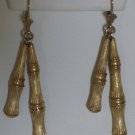 Signed Avon Bamboo Style Gold Tone Necklace with French Hooks Ear2092