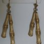 Signed Avon Bamboo Style Gold Tone Necklace with French Hooks Ear2092
