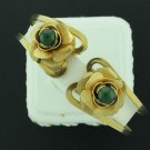 Vintage Clamper Bracelet with Roses and Faux Jade Bra2013