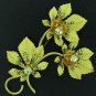 Vintage Rhinestone Maple Leaf Brooch Bro2047