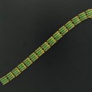 Vintage Gold Tone and Dark Green Link Design Bracelet Bra2016