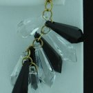 Gorgeous Black and Clear Molded Daggle Earrings Ear2019