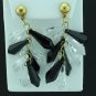Gorgeous Black and Clear Molded Daggle Earrings Ear2019