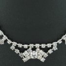 Vintage Unsigned Clear Prong Set Rhinestone Choker Nec2064