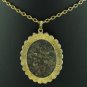 Beautiful Brown Toned Stone Pendant Necklace with Gold Tone Chain Nec1012