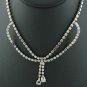 Glitzy Clear Rhinestone Daggle Choker Nec2065