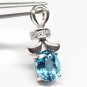 925 Sterling Silver Pendant With Natural Blue Topaz