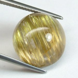 100% Natural 16.50ct Oval Cabochon Golden Rutile Quartz