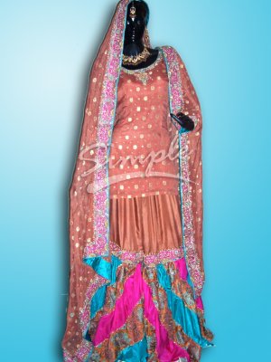 Colorful Peach Gharara 088