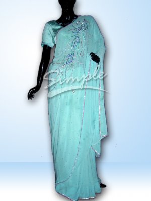 Light Blue Sari 093