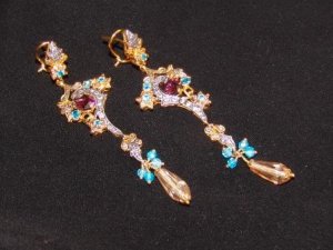 Gold plated Silver Earrings J 02