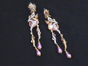 Gold plated Silver Earrings J 09