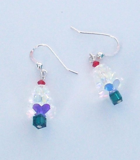 Swarovski Crystal Christmas Tree Earrings