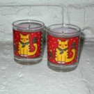 Christmas Kitty Cat Votive Candle Holders