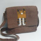 Brown Felt Cat Purse w/ Orange Tabby (EC-PUR109)