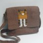 Brown Felt Cat Purse w/ Orange Tabby (EC-PUR109)