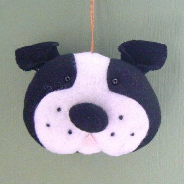 Boston Terrier Dog Head Christmas Tree Ornament