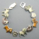 Colorful Dog Themed Magnetic Silver Bracelet