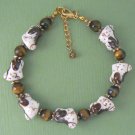Dog Porcelain & Tigers Eye Bead Bracelet
