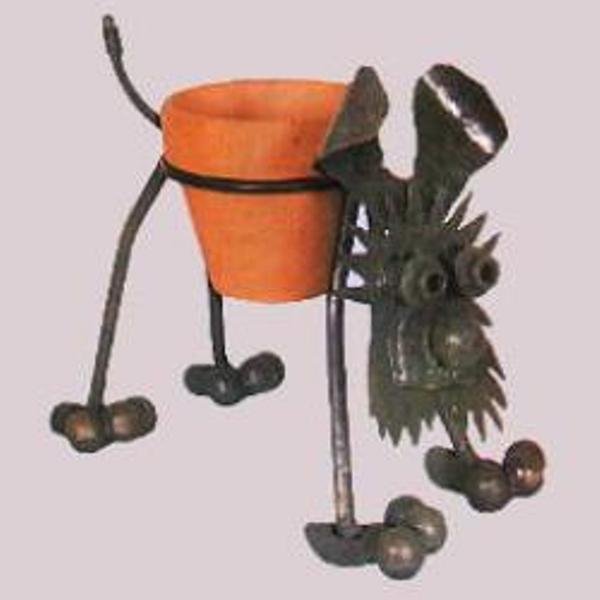 Nuts N Bolts Metal Puppy Dog Plant Holder Planter
