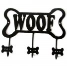 Black Metal Dog Bone Woof Leash Holder Wall Rack Black Metal Dog Bone Woof Leash Holder Wall Rack