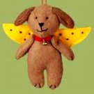 Brown Dog Angel Felt Christmas Tree Ornament