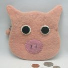 Pink Pig Face Felted Coin Change Purse (EC-CHG901) Pink Pig Face Felted Coin Change Purse (EC-CHG901)