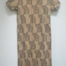 Tribal Cats Printed Mustard Dress - LRG (EC-DRS101)