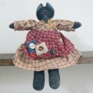 Black Kitty Cat Country Girl Doll (EC-DOL102)