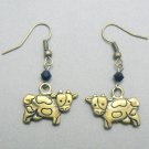 Dairy Cow Antique Brass & Crystal Earrings Dairy Cow Antique Brass & Crystal Earrings