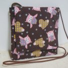 Small Square Purse Shoulder Bag w/ Owls & Hearts
