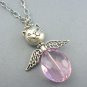 Cat Angel (Pink) Faceted Beaded Necklace