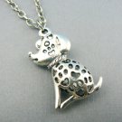 Puppy Love Silver Toned 3D Dog Necklace Charm Pendant