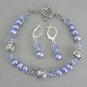 Kitty Cat Pearl Bracelet & Earring Set - Blue (EC-JWY10!)