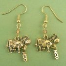 Moo Cow Dangle Earrings – Pewter (Gold Toned)