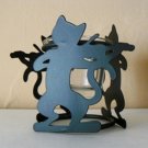Cat & Violin Black Metal Candle Holder (EC-CND101)
