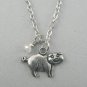 Happy Pig Silver Toned Chain Necklace (EC-NEC901)