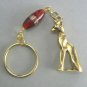 Large Egyptian Cat Gold Key Chain Ring (EC-KEY105)