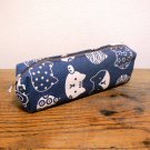 Kawaii Kitty Cat Faces Zippered Pencil / Pen Case - Blue (EC-PEN102)