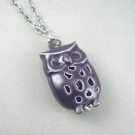 Purple Owl Hollow Ceramic Necklace Pendant (EC-NEC802)