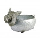 Small Hammered Metal Galvanized Pig Bowl Planter Container (EC-BWL901)