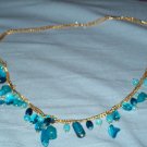 blue gold large necklace