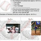 Personalized artwork: baseball design + your photo + your message