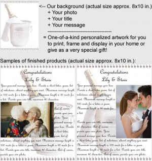 Personalized artwork: champagne design + your photo + your message