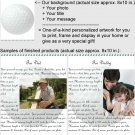 Personalized artwork: golf design + your photo + your message