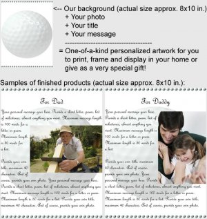 Personalized artwork: golf design + your photo + your message