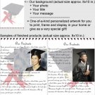 Personalized artwork: graduation design + your photo + your message