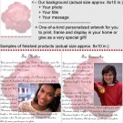 Personalized artwork: rose design + your photo + your message
