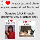 Personalized "I heart" T-shirt art with your photo and text